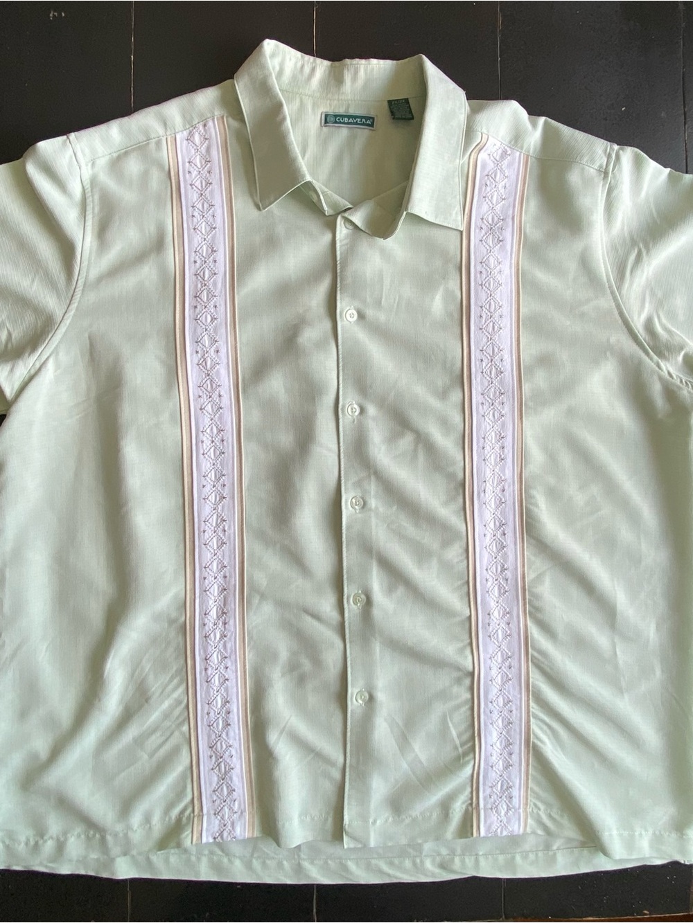 Cubavera Men's Mint Green Short-Sleeve Guayabera Shirt